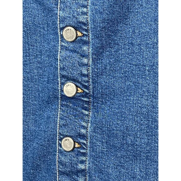Loft Denim Button Front Mini Skirt Blue XS / 2 Casual Stretch - Picture 16 of 16